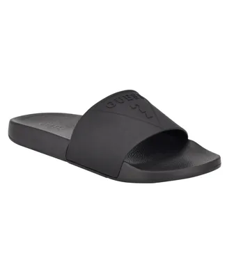 Guess Men's Estol Triangle Logo Branded Pool Slides