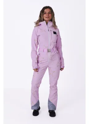 Women's Pink with Stars Chic Ski Suit