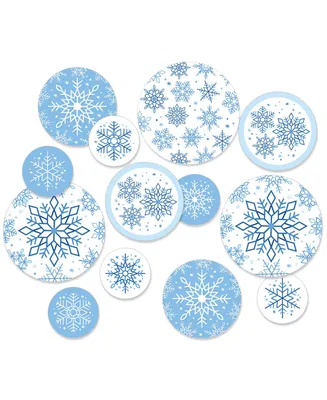 Blue Snowflakes - Winter Holiday Party Giant Confetti - Large Confetti 27 Count