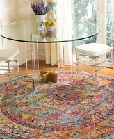 Safavieh Crystal CRS507 Light Blue and Orange 7' x 7' Round Area Rug