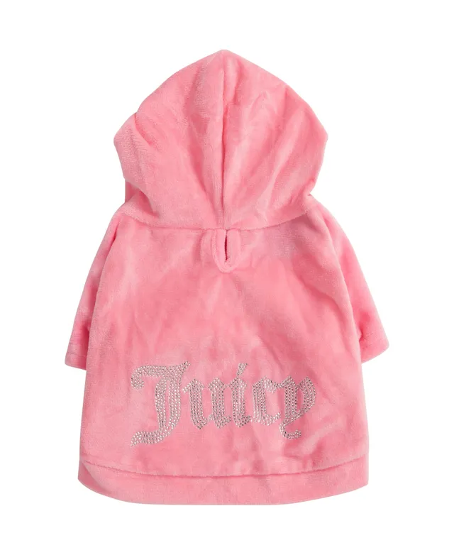 Juicy Couture Bling Velour Pet Hoodie XSmall/Small Hoodies for Small Dogs  or Cats - (