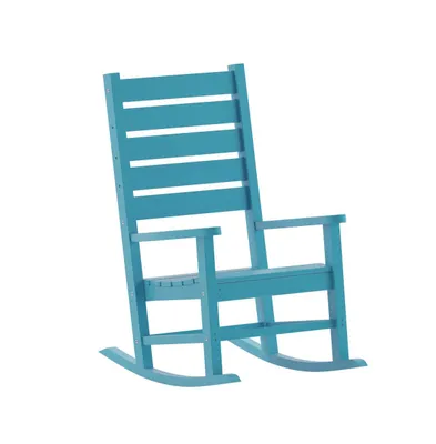 Florian Contemporary Rocking Chair, All-Weather Hdpe Indoor/Outdoor Rocker