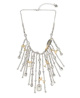 Betsey Johnson Faux Stone Going All Out Fringe Bib Necklace