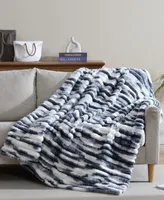 French Connection Abstract Printed Faux Fur Throw Blanket, 60" x 50"