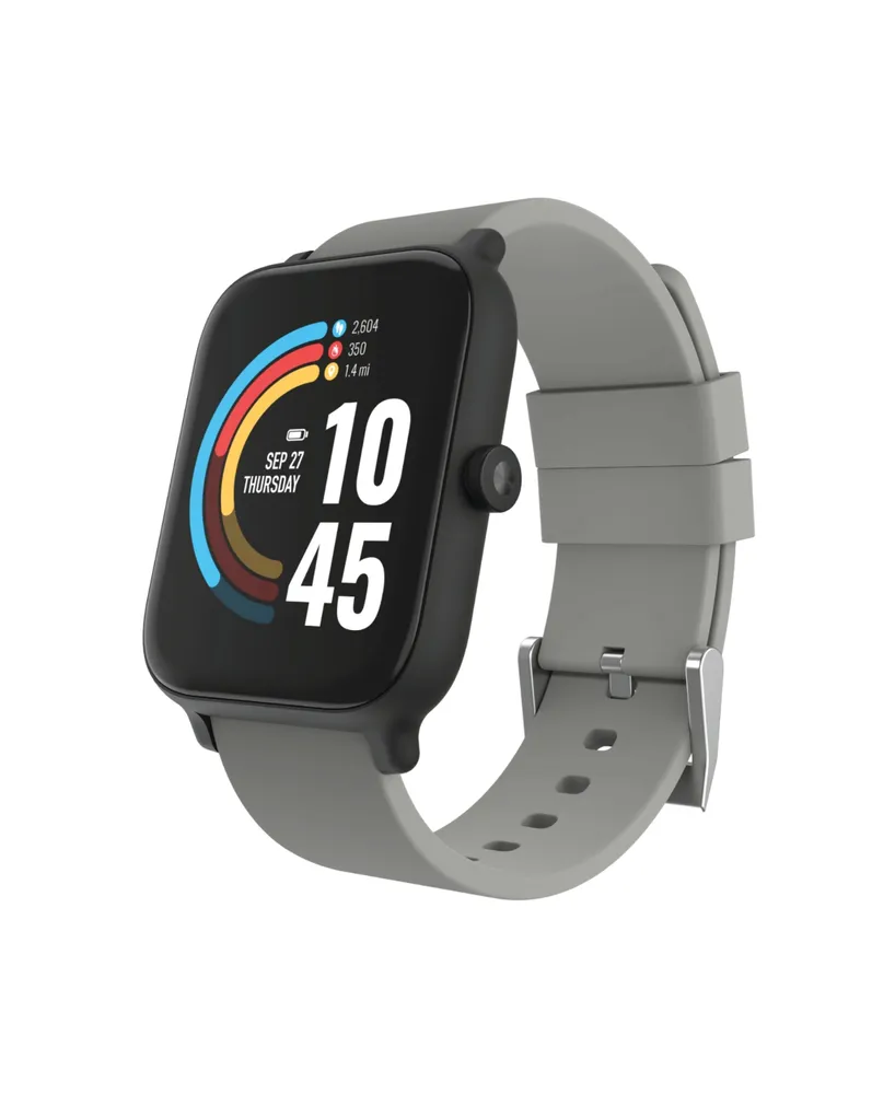 24/7 Evo Unisex Gray Silicone Strap Smartwatch 37.5mm