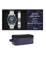 American Exchange Men's Quartz Silver-Tone Alloy Watch 43mm Gift Set