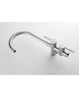 Brushed Nickel Freestanding Tub Filler with Handheld Shower