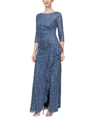 Alex Evenings Petite Sequined Lace Gown