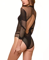 Hauty Women's Fishnet Sheer Bodysuit 1 Pc Lingerie