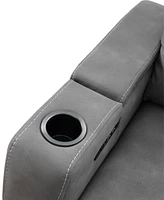 Greymel 74" Zero Gravity Fabric Loveseat with Console and Power Headrests, Created for Macy's