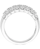 Diamond Three Row Scallop Band (1 ct. t.w.) in 14k White Gold