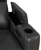 Greymel 74" Zero Gravity Leather Loveseat with Console and Power Headrests, Created for Macy's