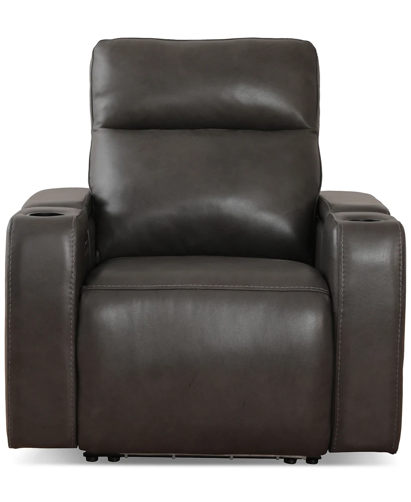 Greymel 37" Zero Gravity Leather Chair with Power Headrest, Created for Macy's