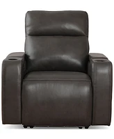 Greymel 37" Zero Gravity Leather Chair with Power Headrest, Created for Macy's