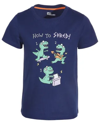 Epic Threads Little Boys Shredding Dino Graphic T-Shirt, Created for Macy's