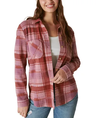 Lucky Brand Women's Cozy Plaid Button-Front Shacket