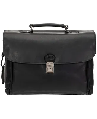 Mancini Men's Buffalo Double Compartment Briefcase for 15.6" Laptop , Tablet