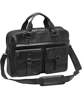 Mancini Men's Buffalo Briefcase with Dual Compartments for 15.6" Laptop