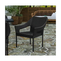 Eldon Weather Resistant Indoor/Outdoor Stacking Patio Dining Chair With Steel Frame And Pe Rattan