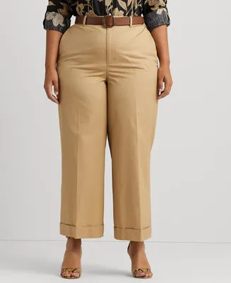 Lauren Ralph Lauren Plus Size Cropped Wide-Leg Pants