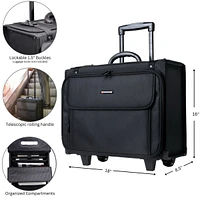 Alpine Swiss Rolling Briefcase Wheel Catalog Hard Case Laptop Bag Lawyer Attache