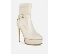 Doesburg Black Satin Stiletto Ankle Boot