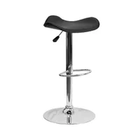 Swivel Wavy Seat Adjustable Height Barstool With Chrome Base