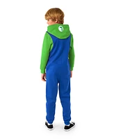 OppoSuits Little and Big Boys Luigi Zip Up Onesie Outfit