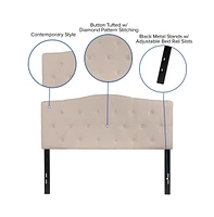 Arched Full Button Tufted Upholstered Headboard