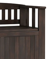 Simpli Home Acadian 25" Solid Wood Small Entryway Storage Bench