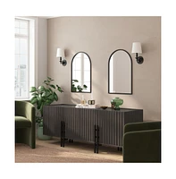 Muriel Arched Metal Framed Wall Mirror For Entryways, Dining Rooms