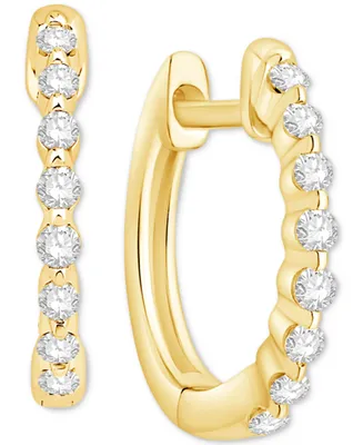 Diamond Small Hoop Earrings (1/6 ct. t.w.) in 14k Gold