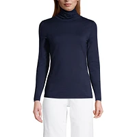 Lands' End Women's Lightweight Fitted Long Sleeve Turtleneck Top