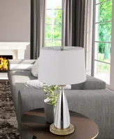 31" Height Metal Table Lamp with Wood Accents