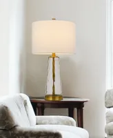 26" Height Metal and Glass Table Lamp Set