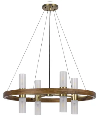 13" Height Wood and Metal Chandelier
