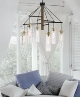 44" Height Metal and Wood Chandelier