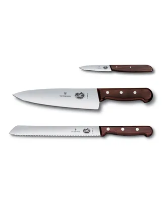 Victorinox Stainless Steel 3 Piece Bread and Paring Knife Set