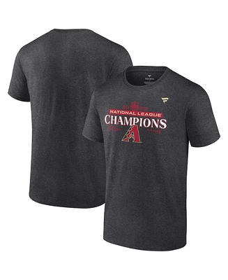 Men's Fanatics Heather Charcoal Arizona Diamondbacks 2023 National League Champions Locker Room T-shirt