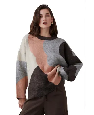 Women's Chrissy Multi Color Block Sweater