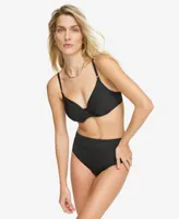 Calvin Klein Pleated Underwire Bikini Top High Waist Bikini Bottoms