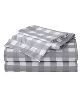 Eddie Bauer Lakehouse Plaid Cotton Percale 4 Piece Sheet Set, Full