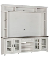 96" Dawnwood 3PC Tv Console Set (96" Console, Hutch and Fireplace)