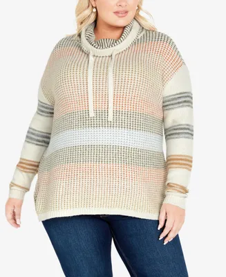 Avenue Plus Size Felix Cowl Neck Sweater
