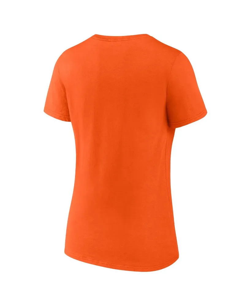 Women's Fanatics Orange Houston Astros 2023 Postseason Locker Room V-Neck T-shirt
