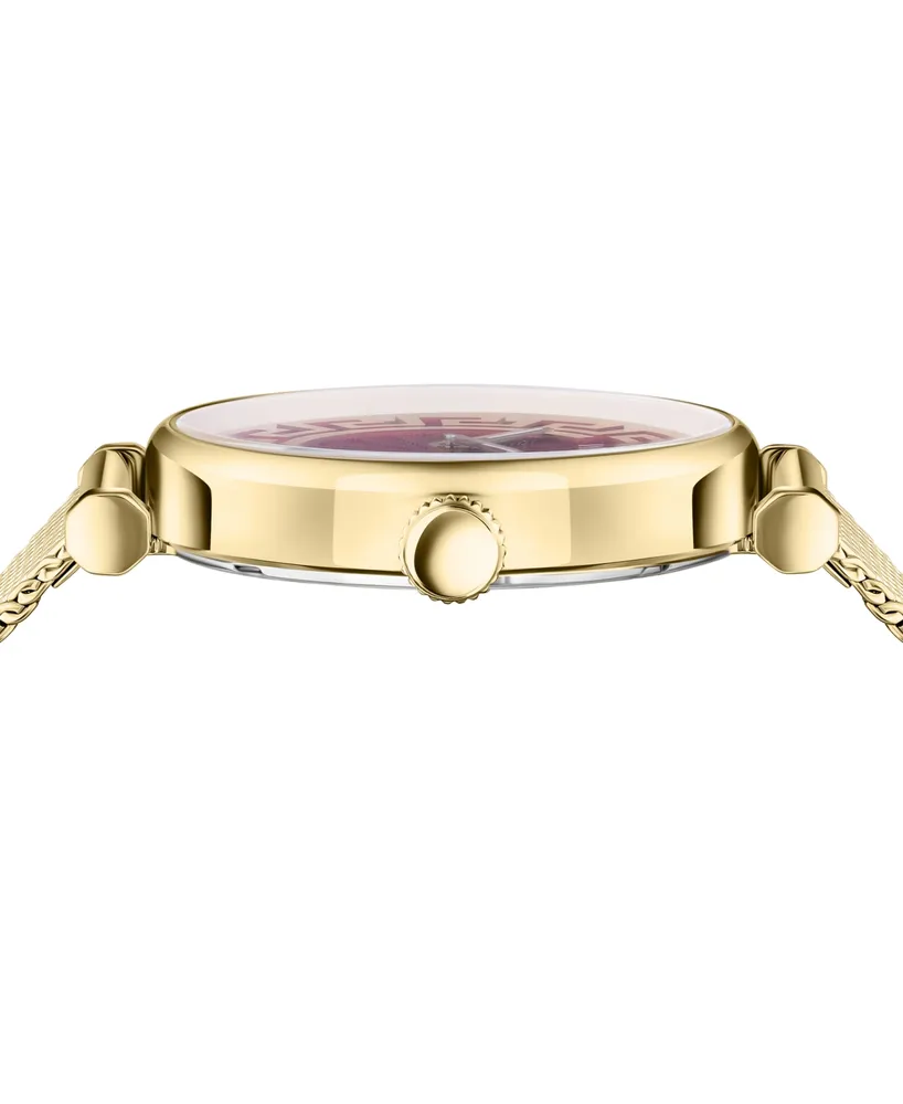 Versace Women's Swiss Greca Chic Gold Ion Plated Stainless Steel Mesh Bracelet Watch 35mm