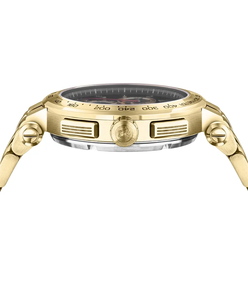 Versace Men's Swiss Chronograph Aion Gold Ion Plated Stainless Steel Bracelet Watch 45mm
