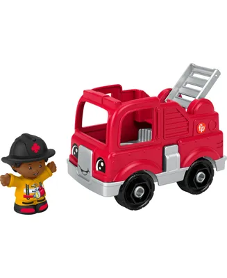 Fisher Price Little People Toy Firetruck and Firefighter Figure Set for Toddlers, 2 Pieces - Multi