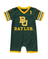 Newborn and Infant Boys Girls Colosseum Green Baylor Bears Bumpo Football Romper