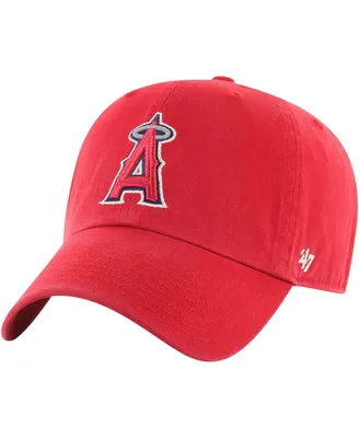 Men's '47 Brand Red Los Angeles Angels Clean Up Adjustable Hat